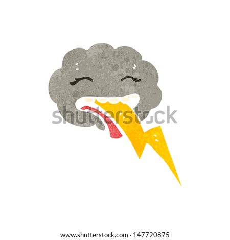 retro cartoon storm cloud character