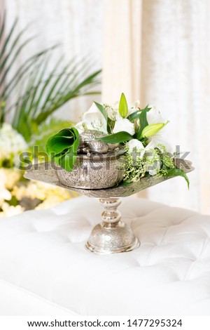 A silver tepak sireh for a malay wedding day Royalty-Free Stock Photo #1477295324
