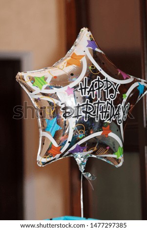 Festive balloon with the inscription happy birthday.Balloons with happy celebration.Concept of happiness, joy