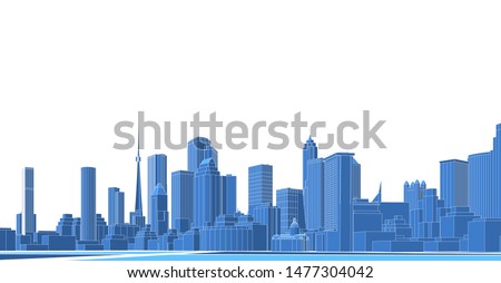 modern city panorama 3d illustration Royalty-Free Stock Photo #1477304042