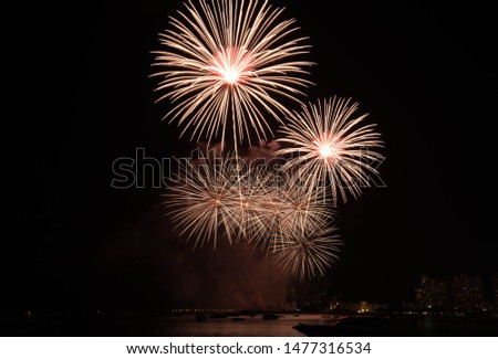 International Fireworks Festival in Thailand/Celebration/ Congratulation/skylight/Happiness