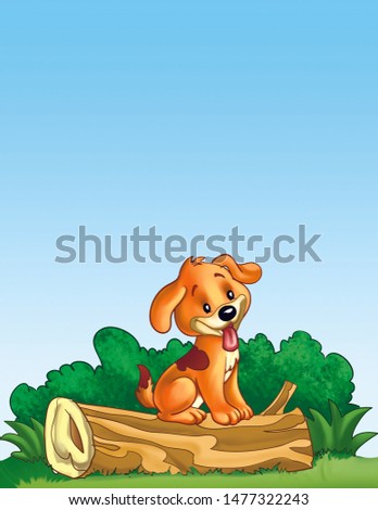 Cartoon character dog for book illustrations