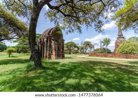 The ruined building named Wat Pra Sri SanPhetch in Ayutthaya Historical Park. This place is part of Ayutthaya’s World Heritage park. Thailand