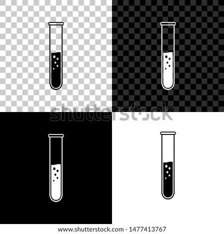 Test tube and flask - chemical laboratory test icon isolated on black, white and transparent background