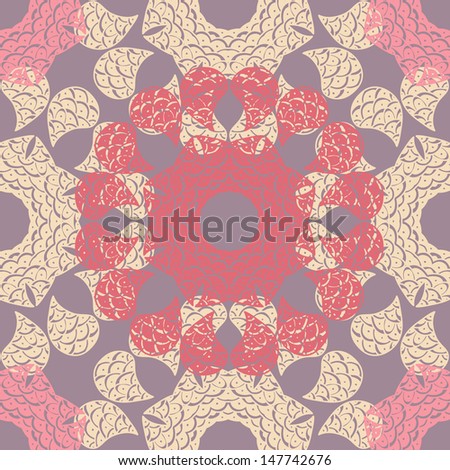 Vector seamless pattern. Modern stylish texture. Repeating abstract background. round lace with many details.