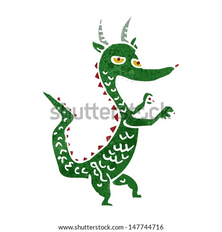 retro cartoon dragon