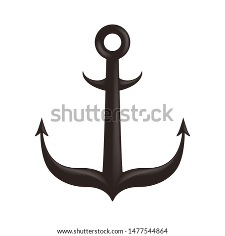 Ship or boat anchor flat vector icon for apps and websites