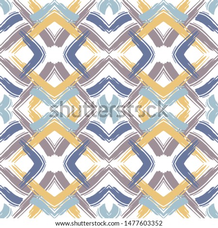 Colorful seamless pattern with abstract textured brush strokes
