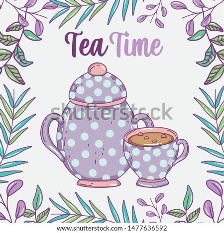 tea time sketch flat design