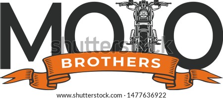 logo moto brothers dark and orange bikers logo