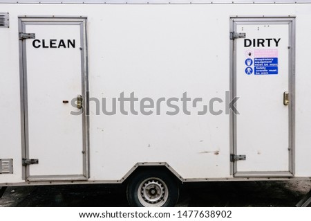 Asbestos clean-up: clean and dirty portable shower unit