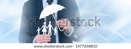 Symbol of family protection by a general agent; panoramic banner