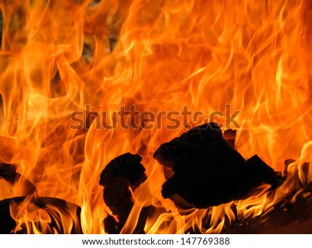 Nice close up of fire and wood picture