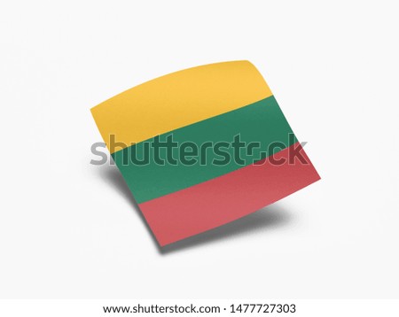 Waving Flag of Lithuania, Flag of Lithuania in White Background.