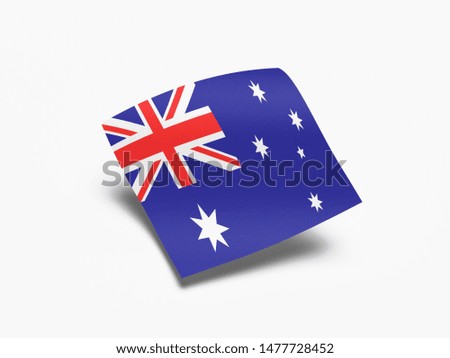 Waving Flag of Australia, Flag of Australia in White Background.
