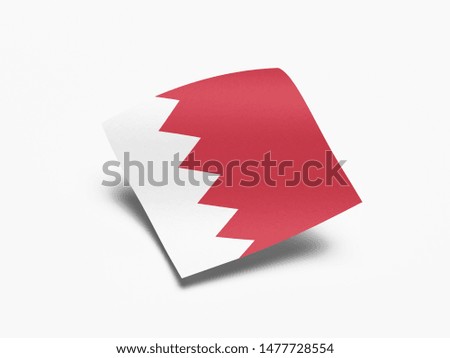 Waving Flag of Bahrain, Flag of Bahrain in White Background.