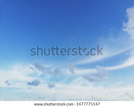 blue sky and white clouds in windy day