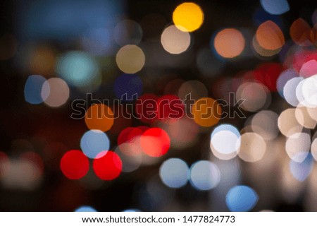 Abstract bokhe night light on street  in the city