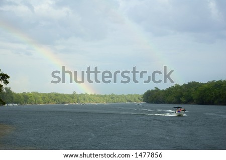 A double rainbow over the Suwannee River.