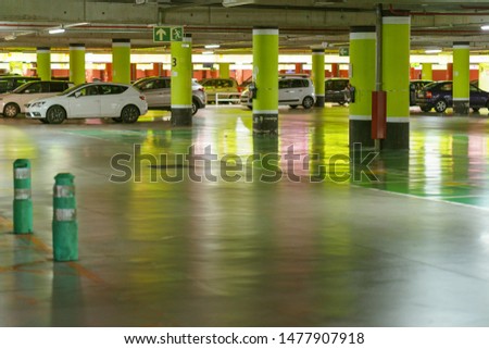 Photography of parking at day time. High resolution photo.