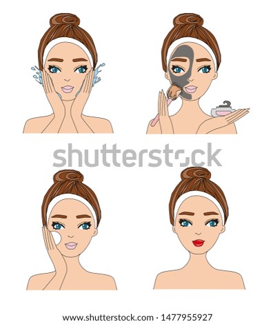 Skin Care Set, isolated illustration