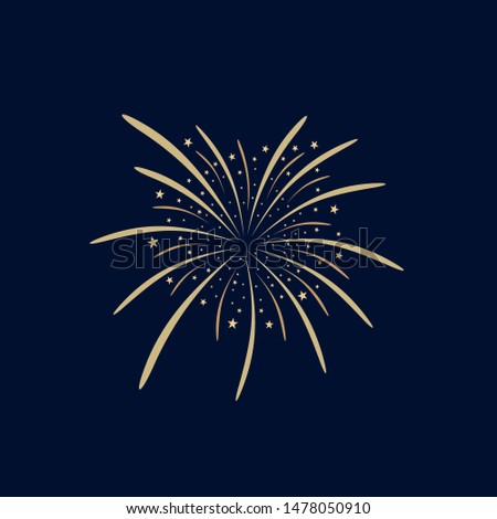 Fireworks design element vector template event background., full color art logo illustration.