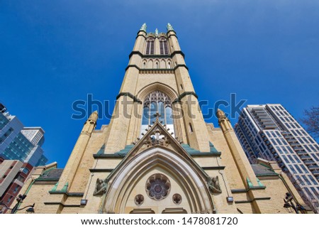 Toronto United Metropolitan church, one of the largest and most prominent churches of the United Church of Canada Royalty-Free Stock Photo #1478081720