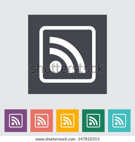 Rss flat icon. Vector illustration. Royalty-Free Stock Photo #147810353