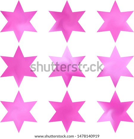 Set of hexagram modern backgrounds. Good soft color pearl. Cult sacred religious symbols. Pink fluid colorful gradient shapes for your mobile app and screens.