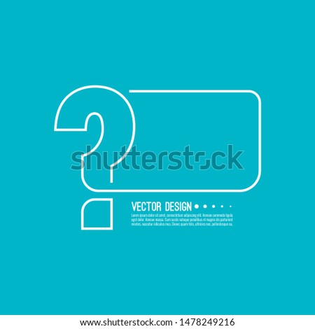Question mark icon. Help symbol. FAQ sign on blue background. vector. minimal, outline. Quiz symbol. Royalty-Free Stock Photo #1478249216