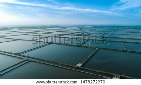 Taiwan Tainan landscape. Aerial drone shot. Blue sky and good weather. 
Fishing rod photo. Royalty-Free Stock Photo #1478272970