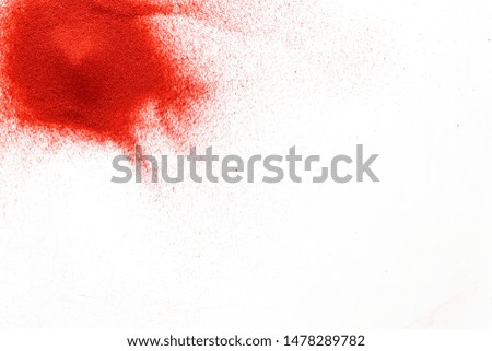 Abstract pattern with red sand texture on white background top view mockup