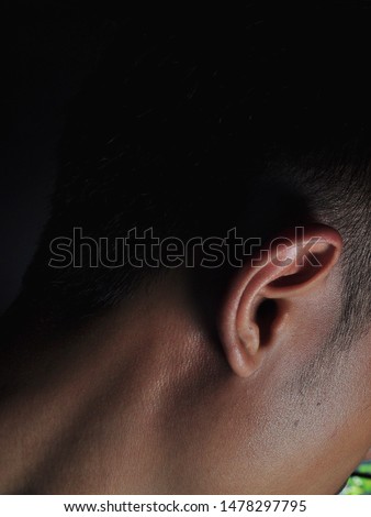 Close up of human ear. Body part concept