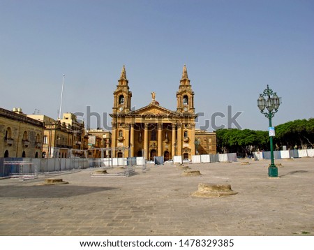 The church in Floriana, Malta Royalty-Free Stock Photo #1478329385