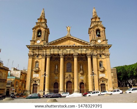 The church in Floriana, Malta Royalty-Free Stock Photo #1478329391