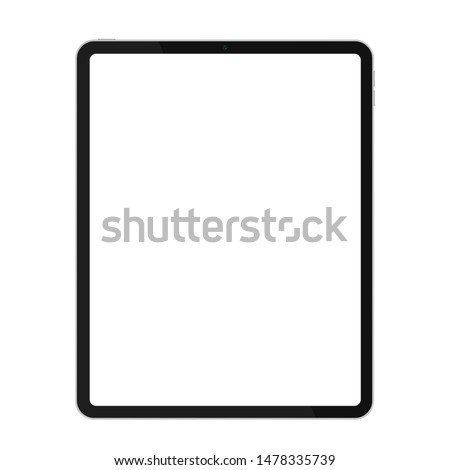 Realistic premium thin frame design tablet mockup for any project or presentation vector illustration. Royalty-Free Stock Photo #1478335739
