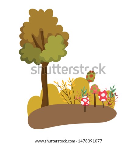 Abstract and autumn season tree design