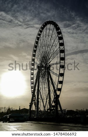 Ferris wheel in place de la Concorde, Photo image a Beautiful panoramic view of Paris Metropolitan City