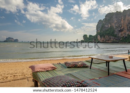 Lazy tropical beach cafe in Krabi