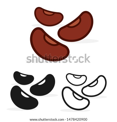 Beans flat and line icon. Vector.