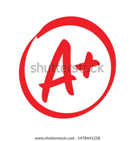 Vector A Plus Red Grade Mark Royalty-Free Stock Photo #1478441258