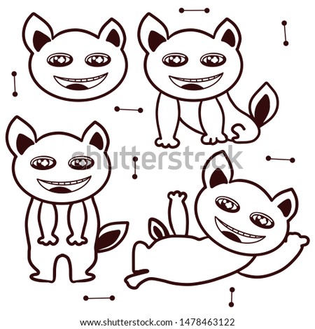 Kawaii cute animal illustration digital drawing