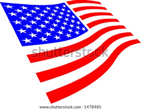 USA flag waving. Vector file change to any size you wish