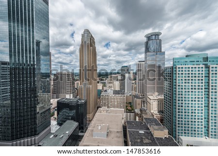 Downtown Minneapolis and surrounding urban