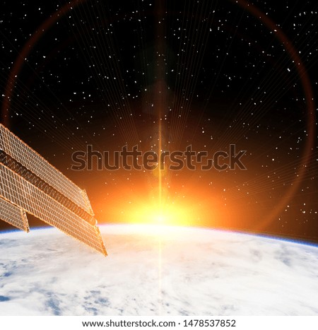 Sunrise on earth. The elements of this image furnished by NASA.
