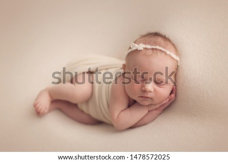 Adorable newborn 10 day old baby girl Royalty-Free Stock Photo #1478572025