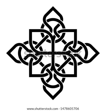 Celtic knot. Abstract ornament. art black line Vector illustration.