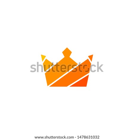 Geometric minimalist crown icon logo design vector template.