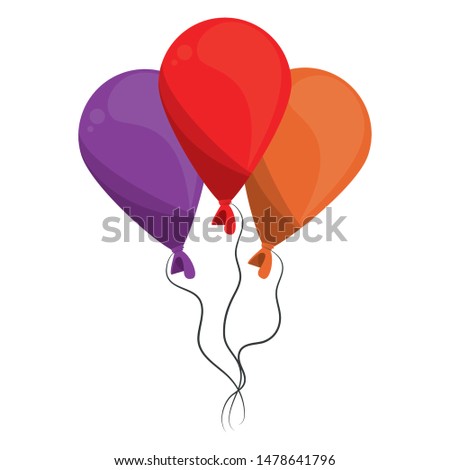 balloons festive party decoration isolated cartoon vector illustration graphic design