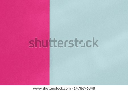 Pastel blue and bright purple color paper background. Geometric figures, shapes. Abstract geometric flat composition. Empty space on monochrome cardboard